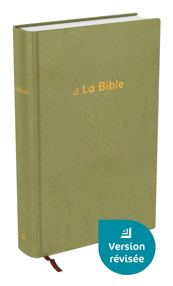 Bible Darby révisée format compact, rigide velours vert olive