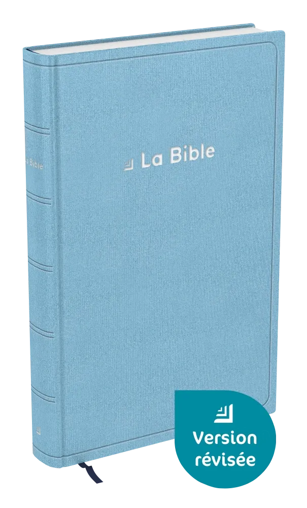 Bible Darby révisée grand format, souple bleu clair